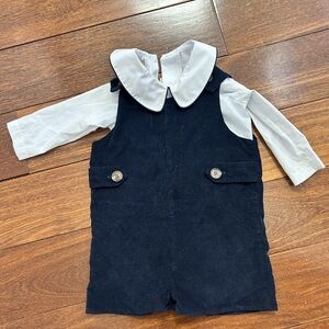 The Beaufort Bonnet Company Navy Jon Jon and White Peter Pan long sleeve shirt